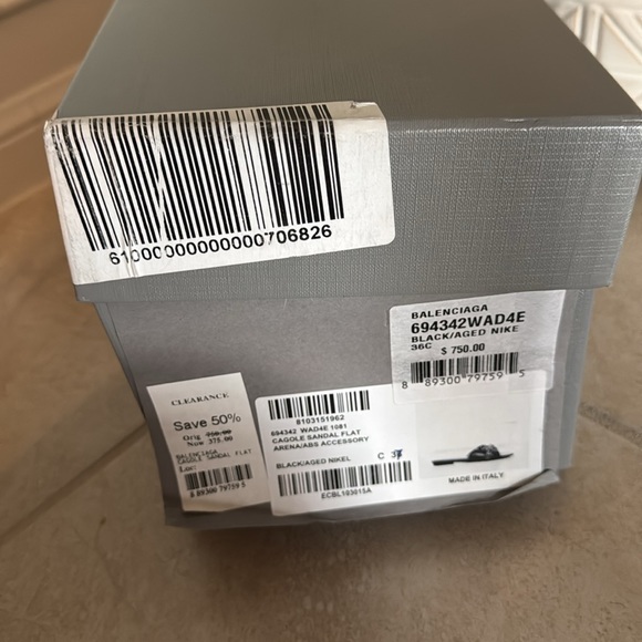 NIB Balenciaga Cagole Black Sandal size 37 - Picture 13 of 16